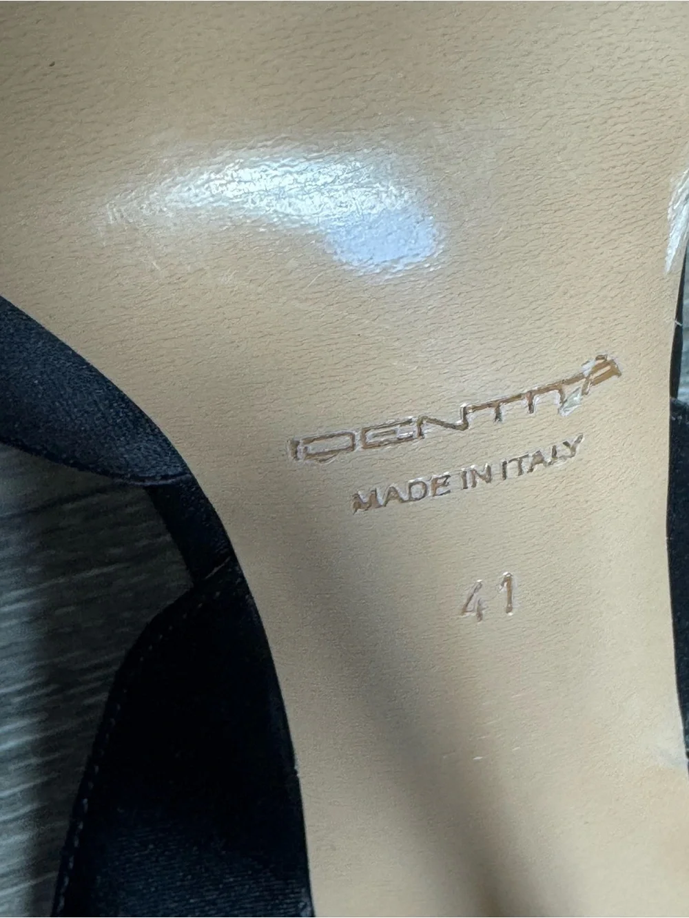 Identita JANINE BLACK SATIN slingback pumps sz 41 NWOT